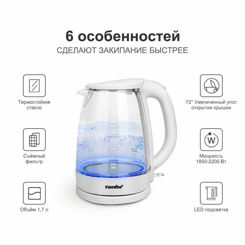 Чайник Comfee CF-KT7001 — купить в интернет-магазине Премьер Техно — Фото 3