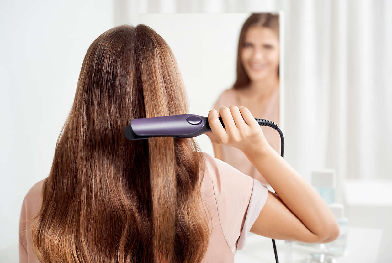 Как высушить волосы с помощью утюжка