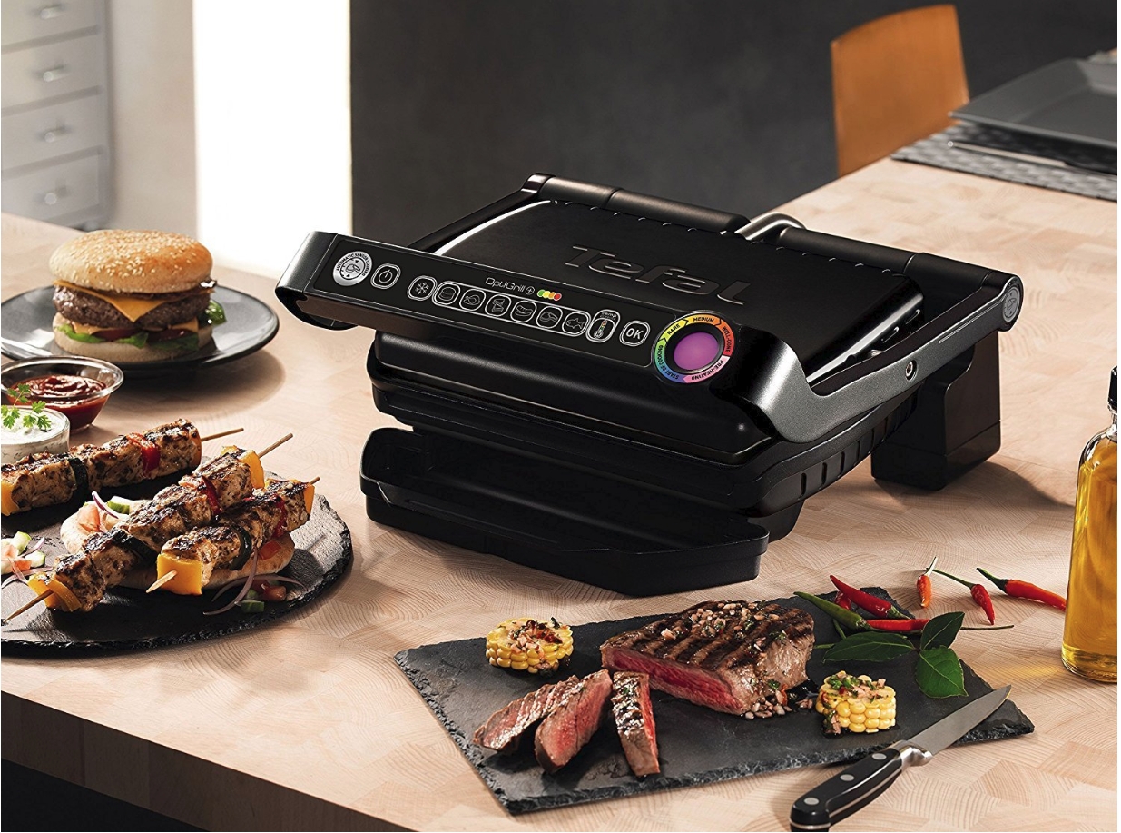 Гриль Tefal Optigrill+ gc712, стальной